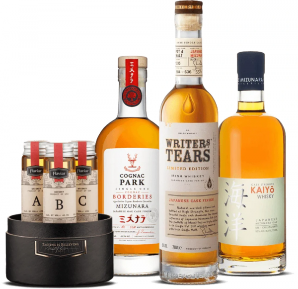 Flaviar Brandy Tasting box Never Say Sayonara To Mizunara 3 x 0,05 l