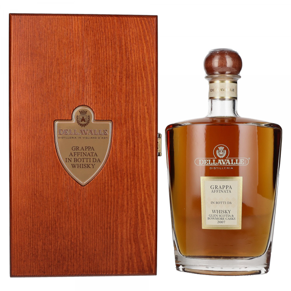 Grappa Dellavalle Affinata in botti da  WHISKY Glen Scotia & Bowmore Casks 2007 + WB 0,7 l