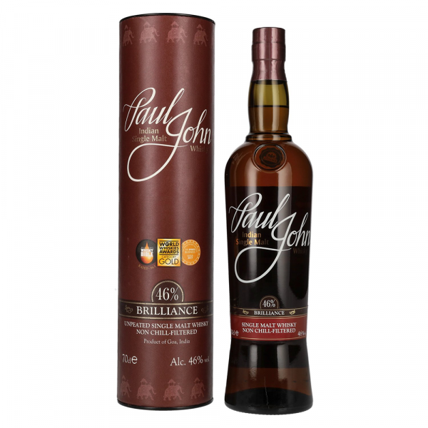 Indijski Whisky Paul John Peated BRILLIANCE Single Malt + GB 0,7 l