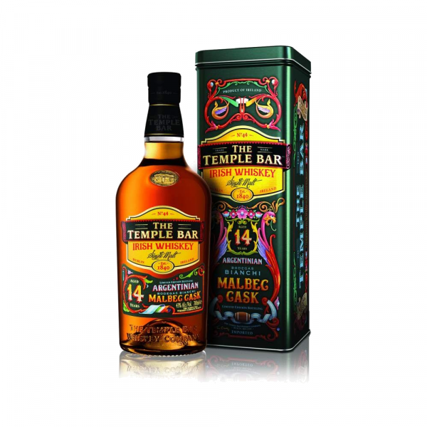 Irski Whisky The Temple bar 14yo Malbec Cask + GB 0,7 l