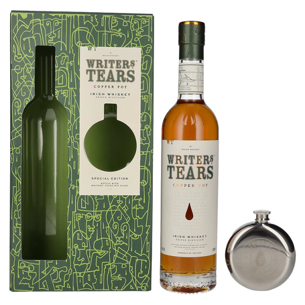 Irski Whisky Writers' Tears Copper Pot + hip flask + GB 0,7 l