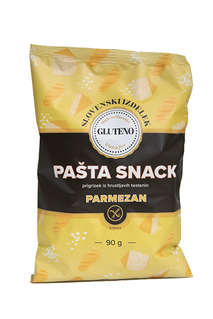 Prigrizek brez glutena PAŠTA SNACK z okusom PARMEZAN 90 g