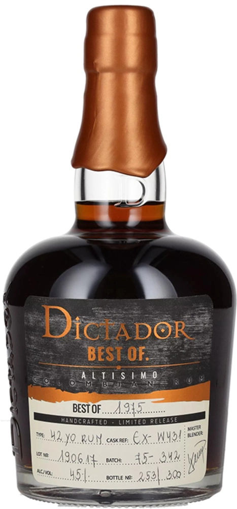 Rum BEST OF 1975 ALTISIMO Dictador + GB 0,7 l