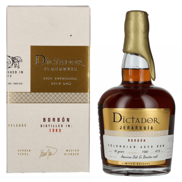 Rum JERARQUiA 40 Years Old BORBON 1980 Dictador + GB 0,7 l