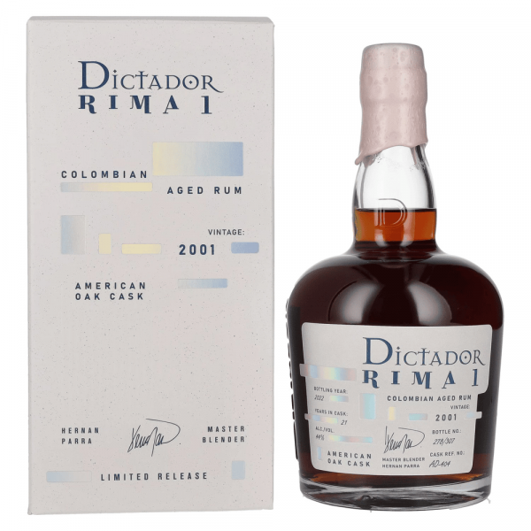 Rum RIMA 1 21 Years Old AMERICAN OAK Cask Vintage 2001 Dictador + GB 0,7 l