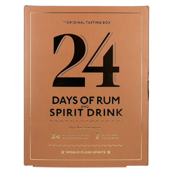 Rum S.B.S 24 DAYS OF RUM The Original YELLOW Rum Box + 2 kozarca 24 x 0,02 l