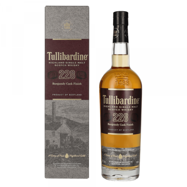 Škotski whisky 228 Burgundy Finish Highland Single Malt Tullibardine + GB 0,7 l