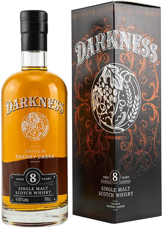 Škotski Whisky Darkness 8y Sherry cask Single malt + GB 0,7 l