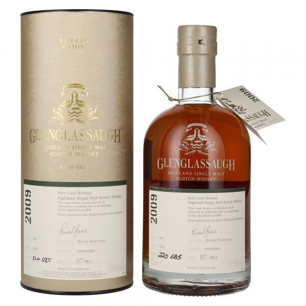 Škotski Whisky Glenglassaugh 10 Years Old RARE CASK RELEASE 2009 Sherry Puncheon Batch + GB 0,7 l