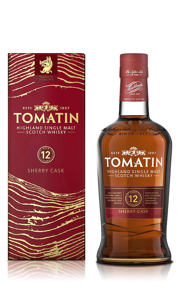 Škotski Whisky Tomatin 12y Fino sherry cask single malt + GB 0,7 l