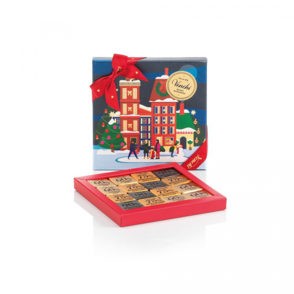 Venchi Božična darilna škatla s 16 mini mešanicami temnih čokolad 47 g