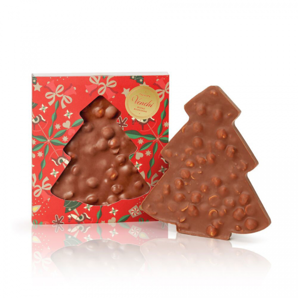 Venchi Mlečna čokolada Brutto&Buono z lešniki v obliki smreke 200 g