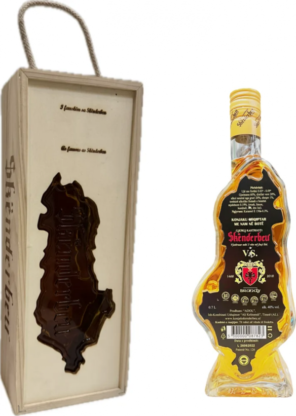 Vinjak Brandy Zemljevid Skenderbeu + GB 0,7 l