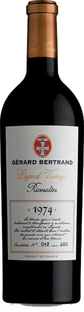 Vino Legende Vintage Rivesaltes 1974 Gerard Bertrand 0,75 l