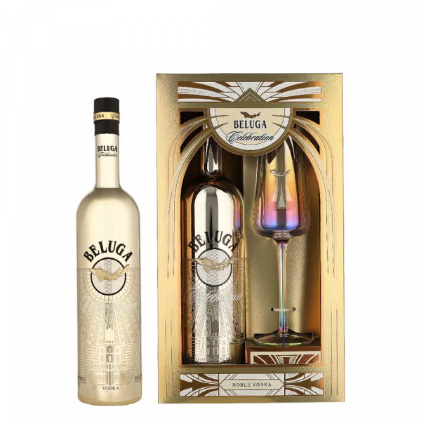 Vodka Beluga Noble Celebration + Flute Glass + GB 0,7 l